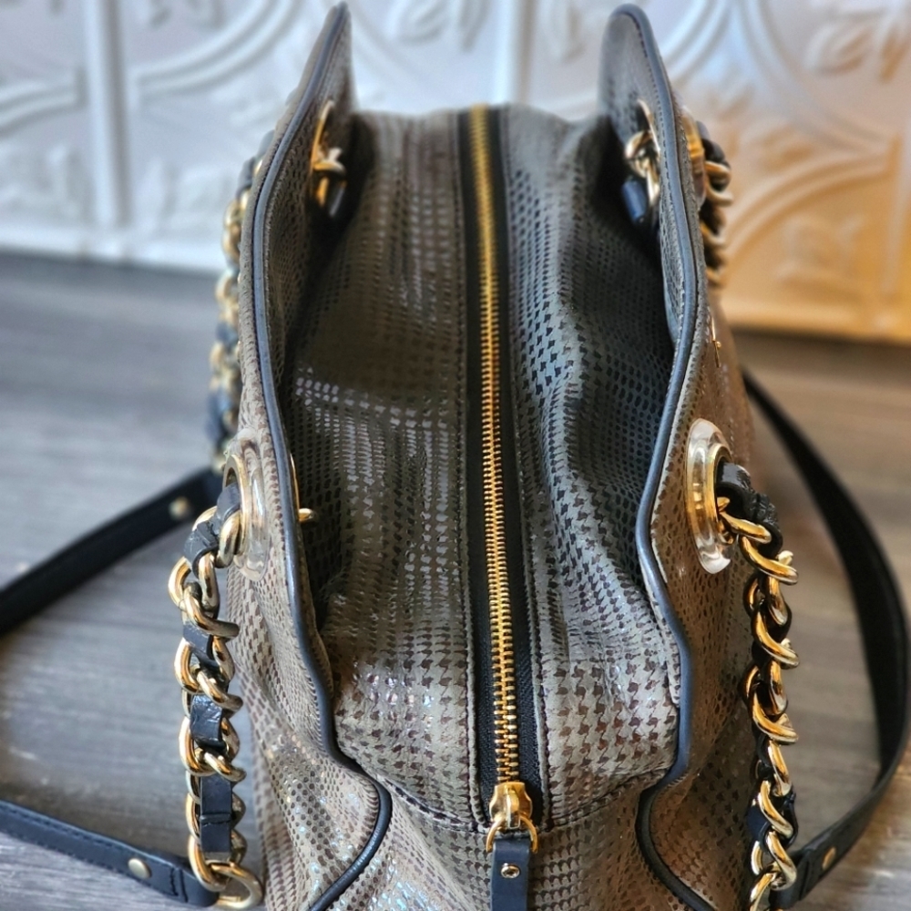 SOLD Kate Spade Handbag - Gorgeous Blue/Gray color with Chain Straps - Picture 4 of 10
